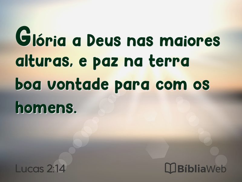 Lucas 2:14 em imagem para compartilhar