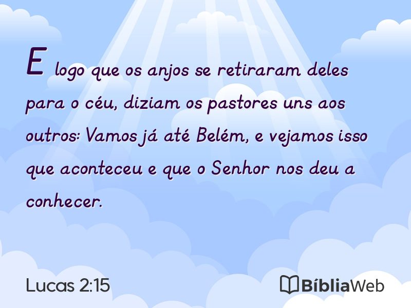 Lucas 2:15 em imagem para compartilhar