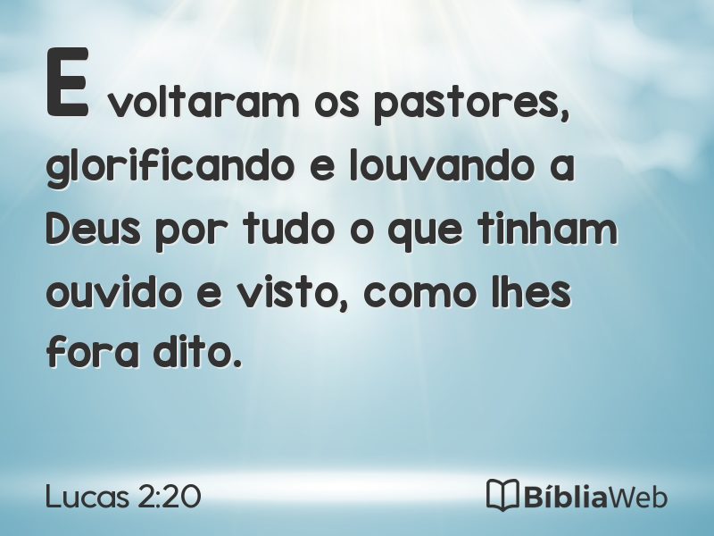 Lucas 2:20 em imagem para compartilhar