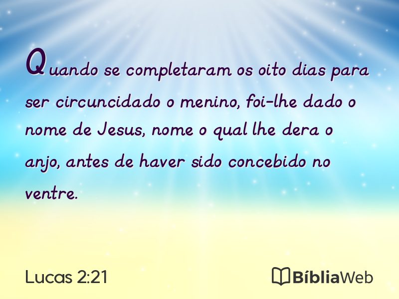 Lucas 2:21 em imagem para compartilhar