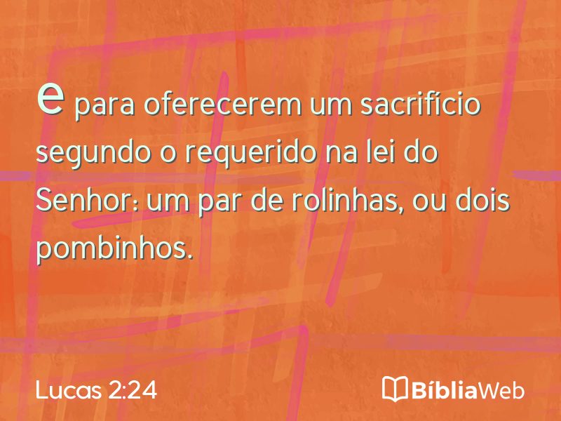 Lucas 2:24 em imagem para compartilhar