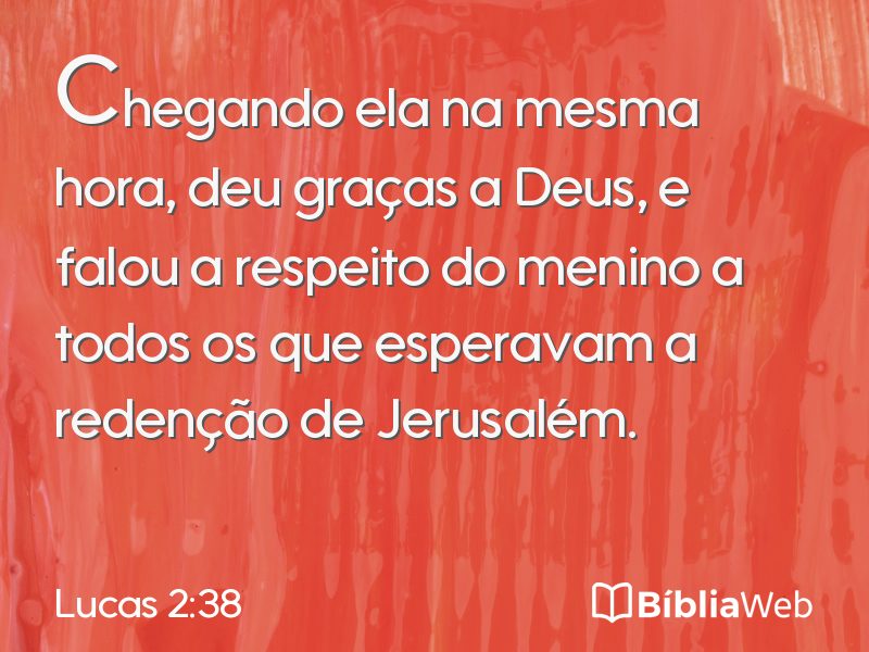 Lucas 2:38 em imagem para compartilhar