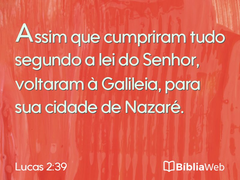 Lucas 2:39 em imagem para compartilhar