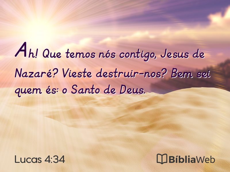 Lucas 4:34 em imagem para compartilhar