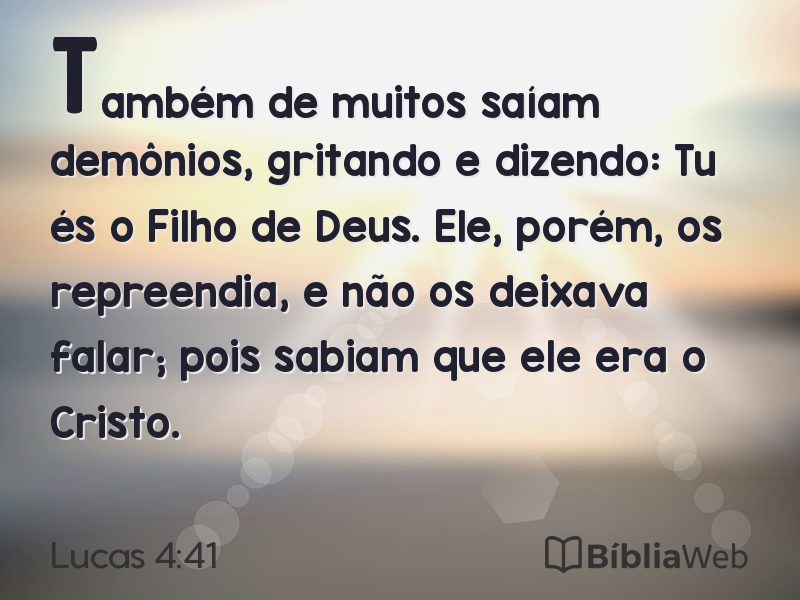 Lucas 4:41 em imagem para compartilhar