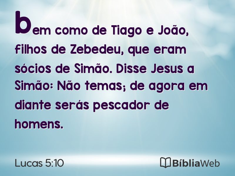 Lucas 5:10 em imagem para compartilhar
