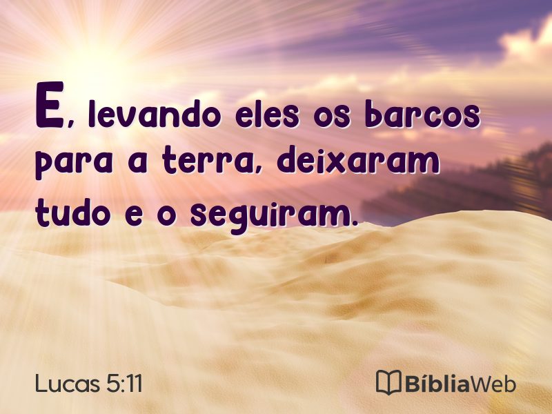 Lucas 5:11 em imagem para compartilhar
