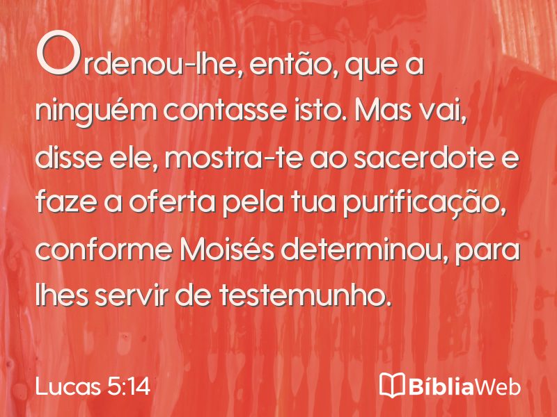 Lucas 5:14 em imagem para compartilhar
