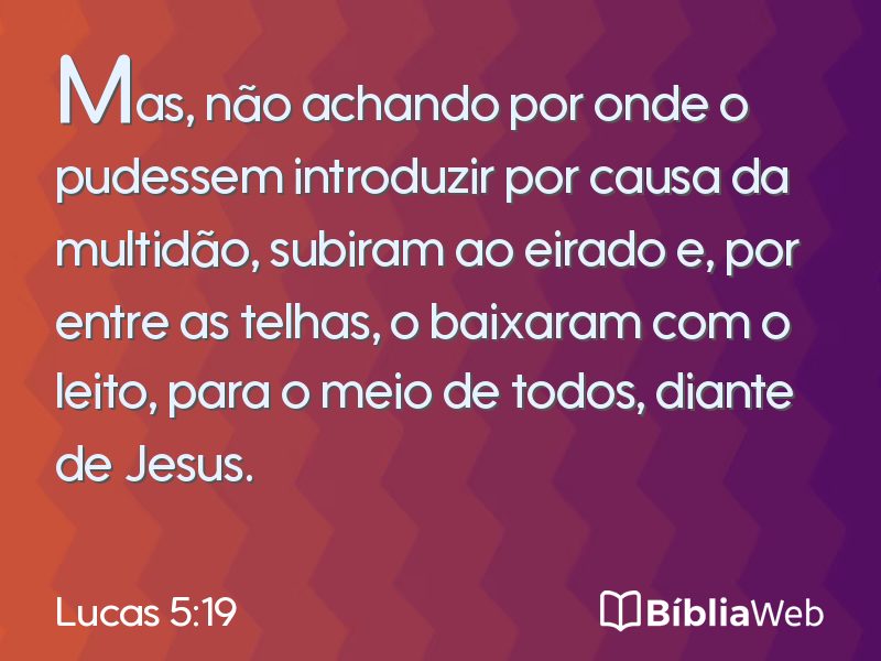 Lucas 5:19 em imagem para compartilhar
