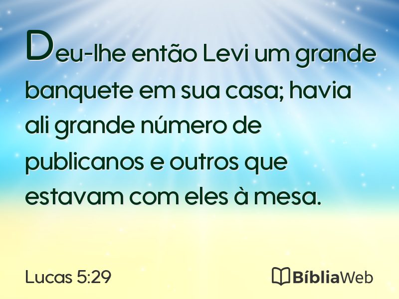 Lucas 5:29 em imagem para compartilhar