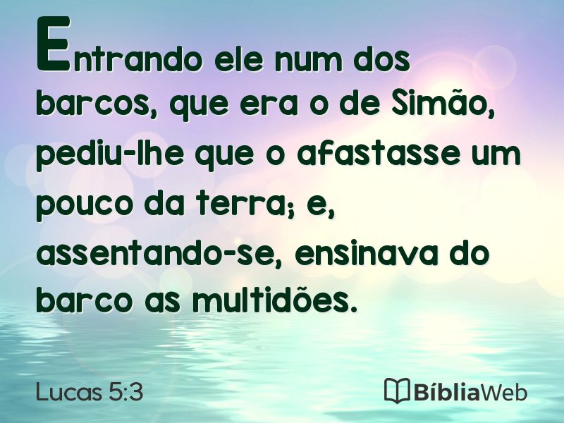 Lucas 5:3 em imagem para compartilhar