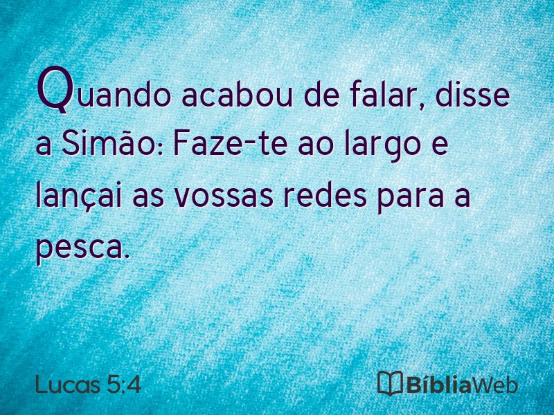 Lucas 5:4 em imagem para compartilhar