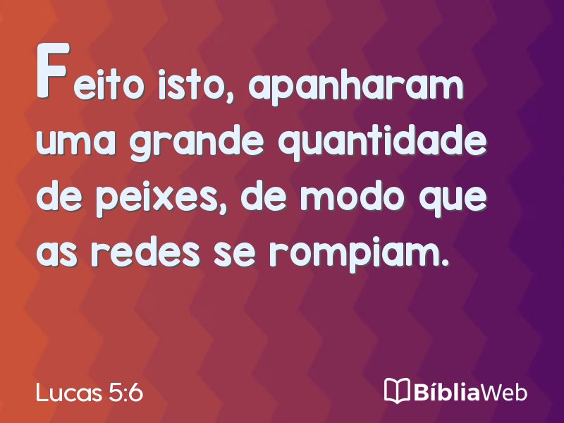 Lucas 5:6 em imagem para compartilhar