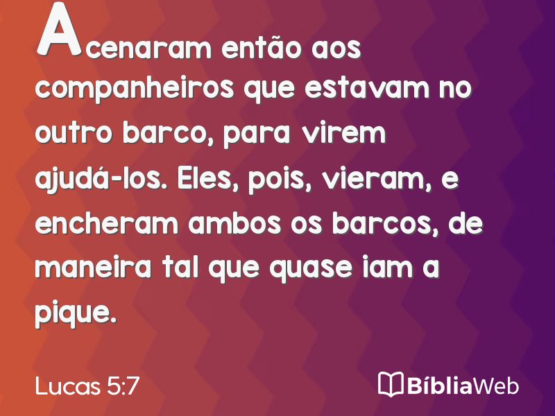 Lucas 5:7 em imagem para compartilhar