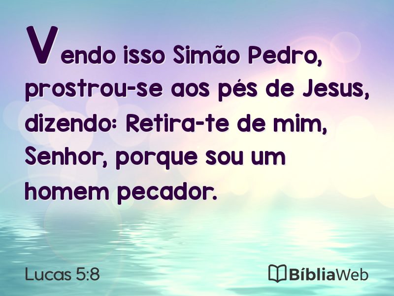 Lucas 5:8 em imagem para compartilhar