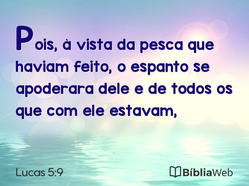 Lucas 5:9 em imagem para compartilhar