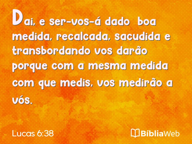 Lucas 6:38 em imagem para compartilhar