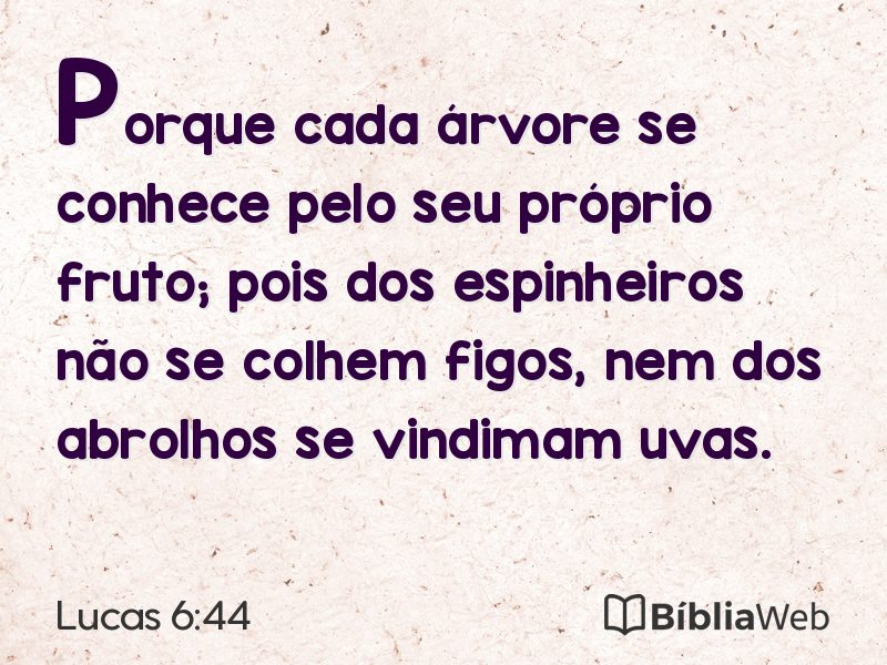 Lucas 6:44 em imagem para compartilhar