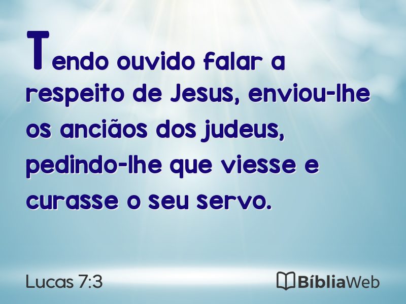 Lucas 7:3 em imagem para compartilhar
