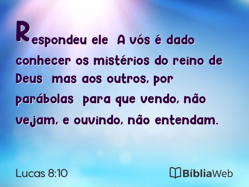 Lucas 8:10 em imagem para compartilhar