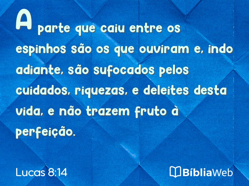 Lucas 8:14 em imagem para compartilhar