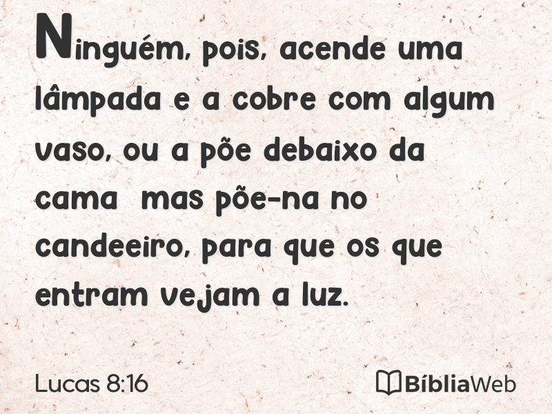 Lucas 8:16 em imagem para compartilhar