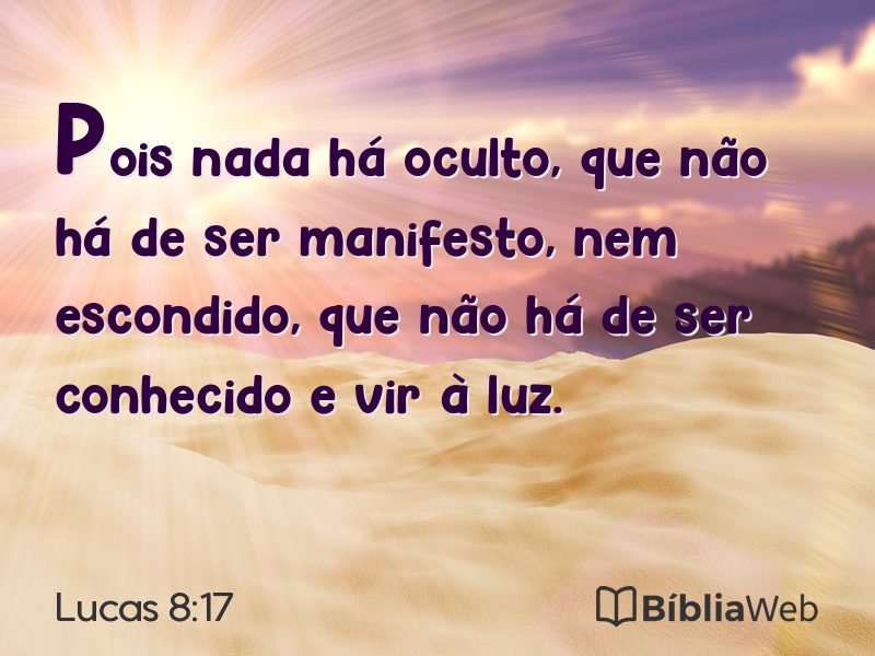 Lucas 8:17 em imagem para compartilhar