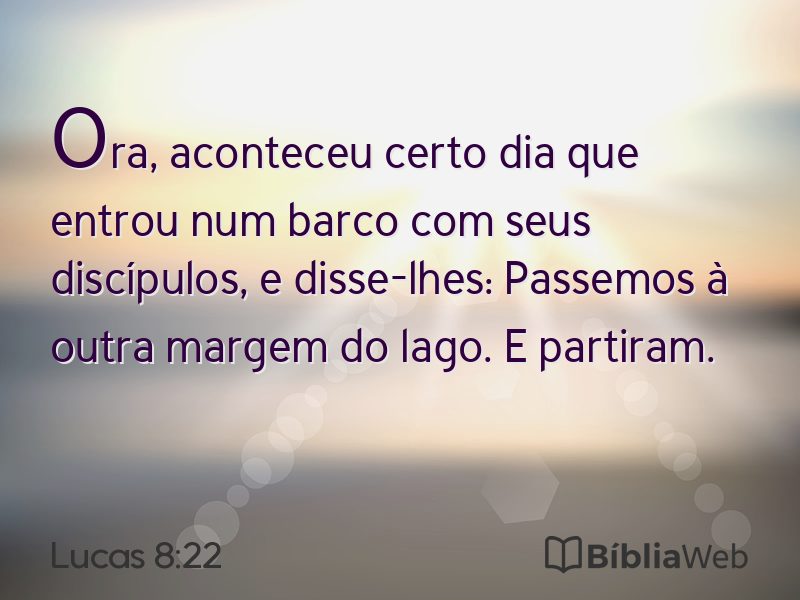 Lucas 8:22 em imagem para compartilhar