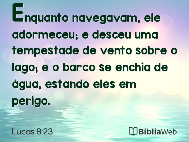 Lucas 8:23 em imagem para compartilhar