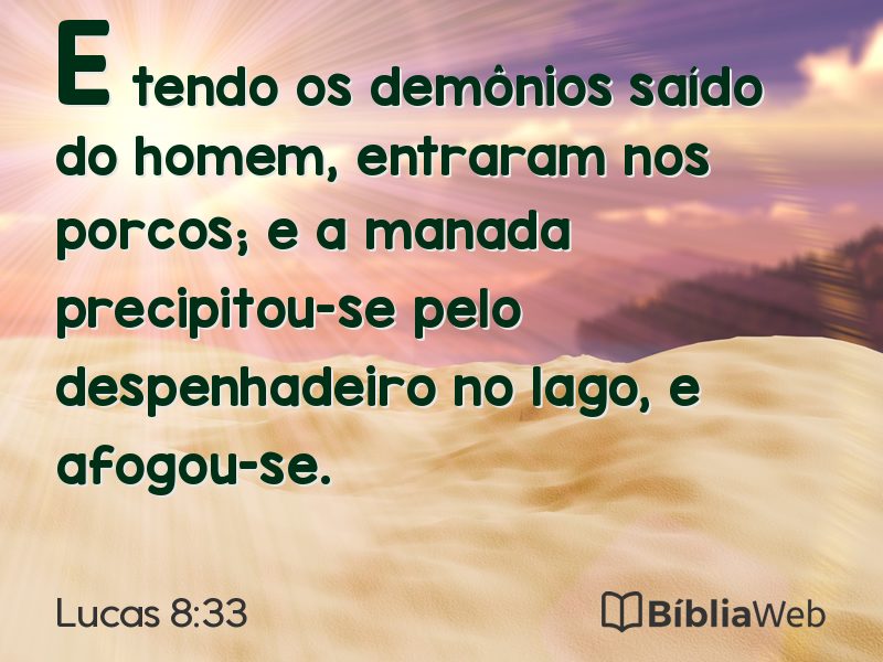 Lucas 8:33 em imagem para compartilhar