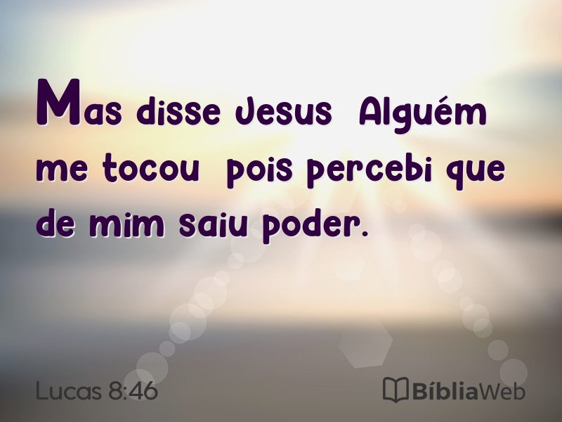 Lucas 8:46 em imagem para compartilhar