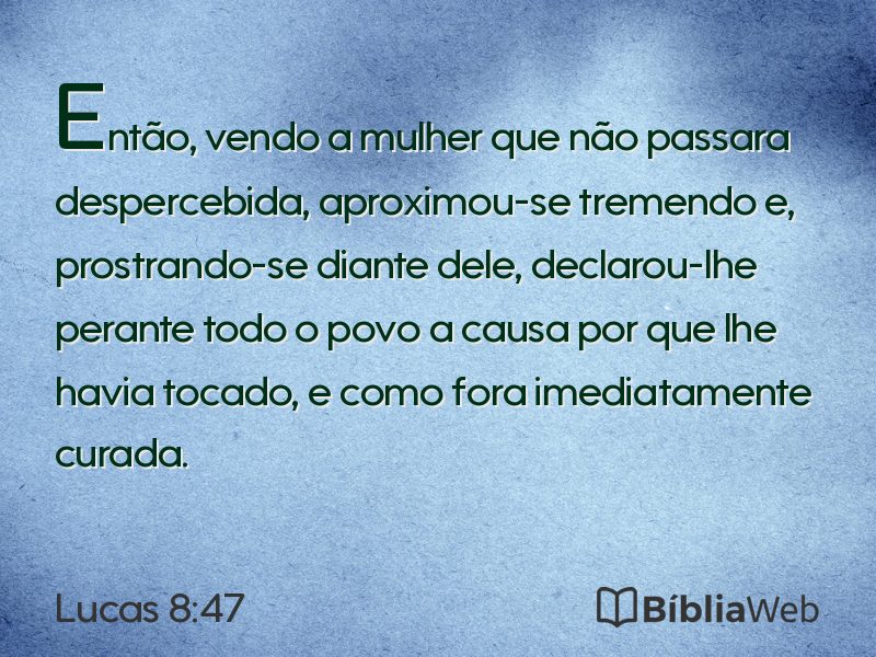 Lucas 8:47 em imagem para compartilhar