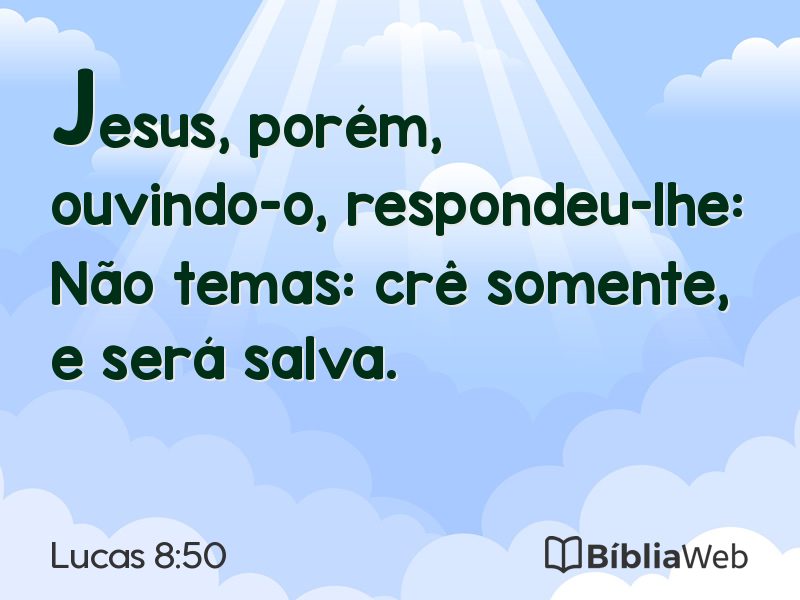 Lucas 8:50 em imagem para compartilhar