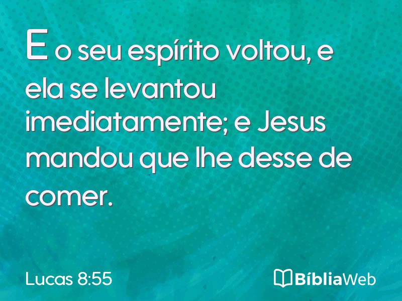 Lucas 8:55 em imagem para compartilhar