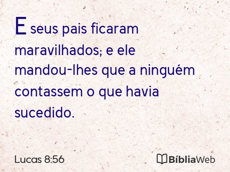 Lucas 8:56 em imagem para compartilhar
