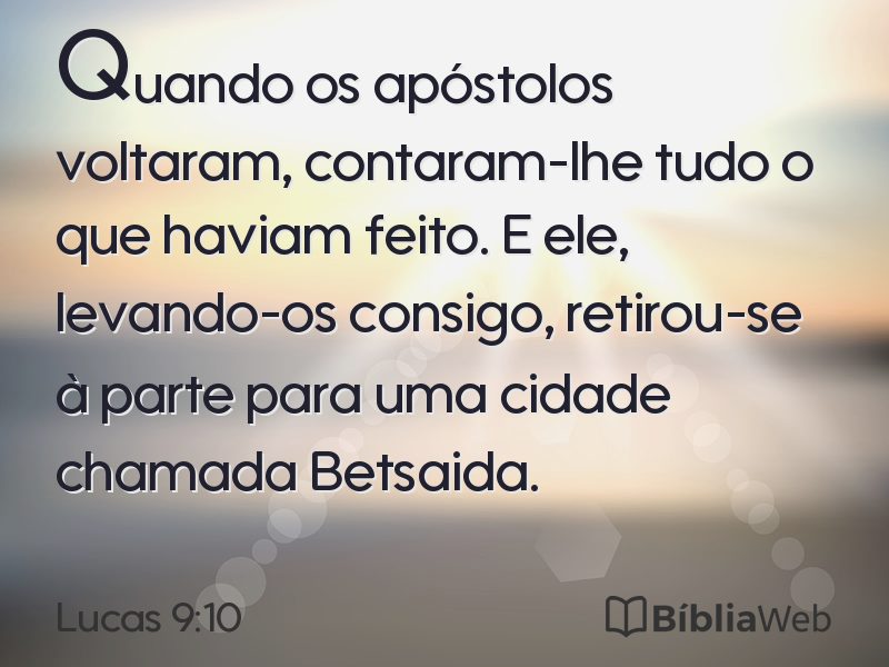 Lucas 9:10 em imagem para compartilhar