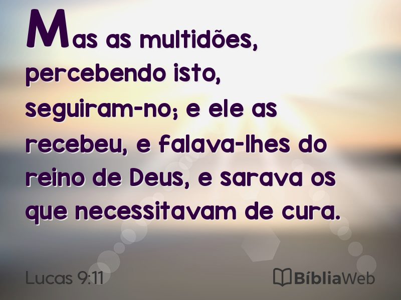 Lucas 9:11 em imagem para compartilhar