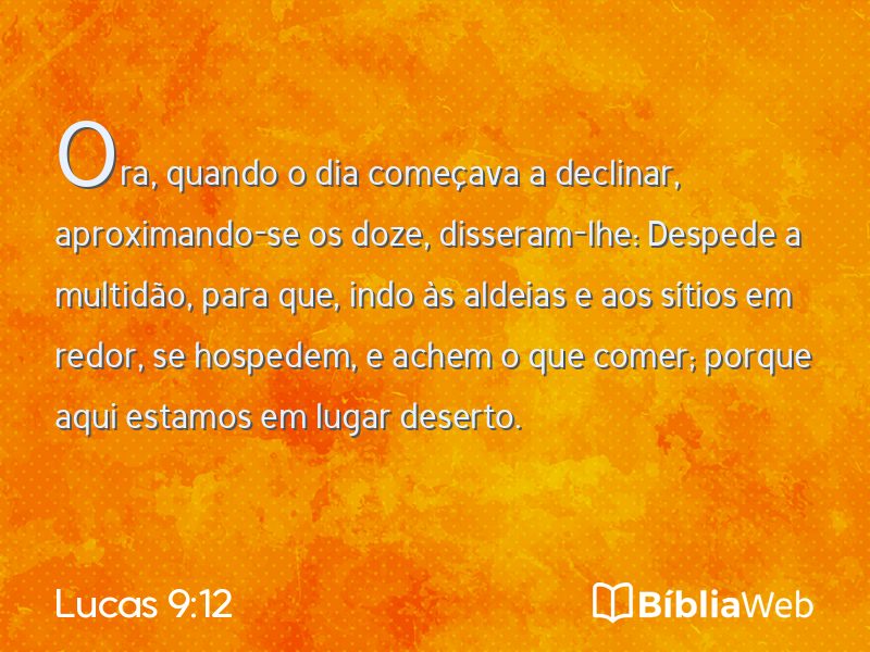Lucas 9:12 em imagem para compartilhar