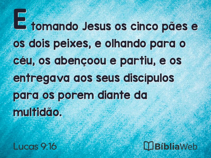 Lucas 9:16 em imagem para compartilhar