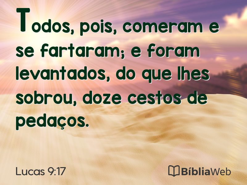 Lucas 9:17 em imagem para compartilhar