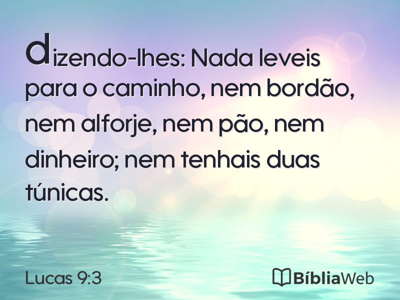 Lucas 9:3 em imagem para compartilhar