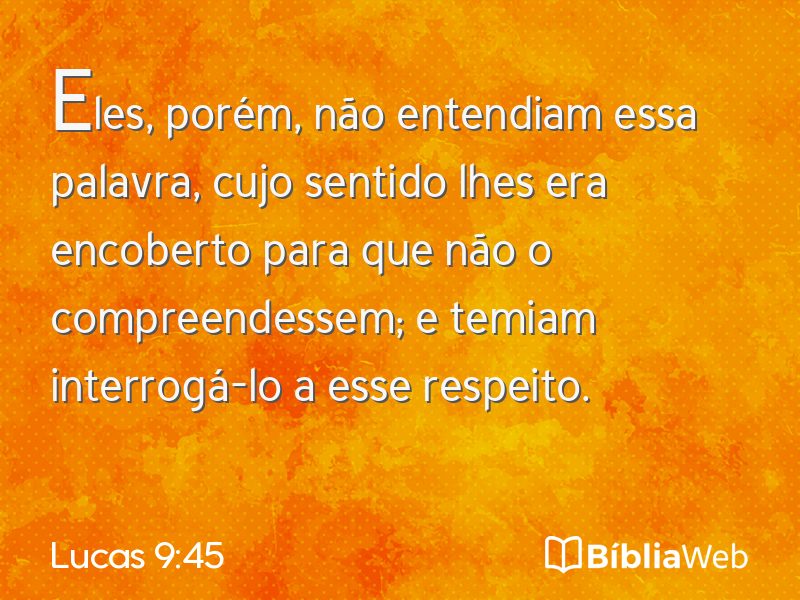 Lucas 9:45 em imagem para compartilhar