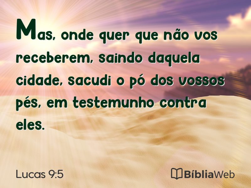 Lucas 9:5 em imagem para compartilhar