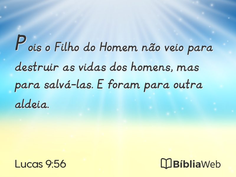 Lucas 9:56 em imagem para compartilhar