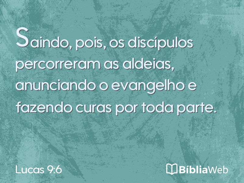 Lucas 9:6 em imagem para compartilhar