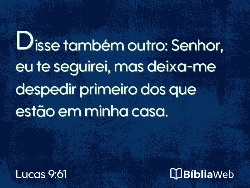 Lucas 9:61 em imagem para compartilhar