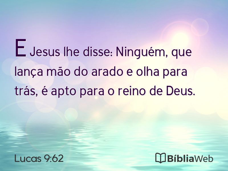 Lucas 9:62 em imagem para compartilhar