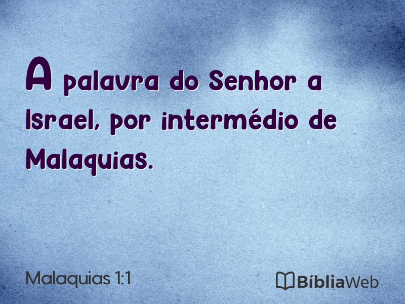 Malaquias 1:1 em imagem para compartilhar