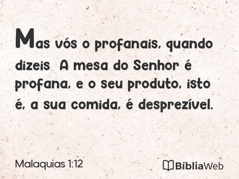 Malaquias 1:12 em imagem para compartilhar
