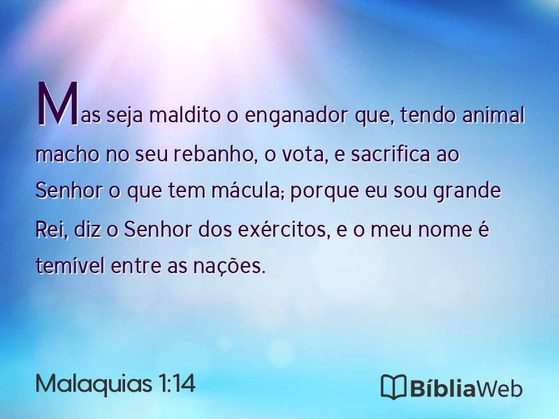 Malaquias 1:14 em imagem para compartilhar